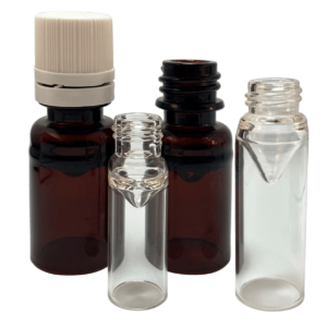 S3 Vials aus Braun- und klarglas